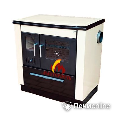 Отопительно-варочная печь МастерПечь ПВ-07 экстра с духовым шкафом, 7.2 кВт (крем) в Ревде